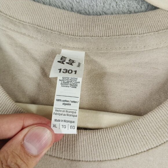 NWOT AMERICAN APPAREL Men T-shirt Size XL Tan 100% Cotton - Picture 5 of 9